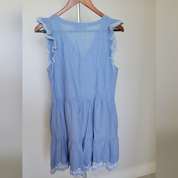 Blue Dress with Lace Trim - Picture 2 of 3